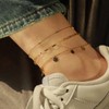 Feskive Layered Ankle Bracelets for Women 18K Gold Plated Dainty