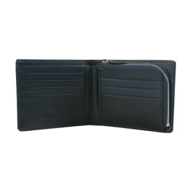 GENERAL ARTS Wallet, Genuine Plant Tanned Leather, Cow Leather Inside the Bill Compartment, Bifold Bifold for Men and Women, Holds 10 Cards, Gift, Present, Skimming Prevention, iron blue