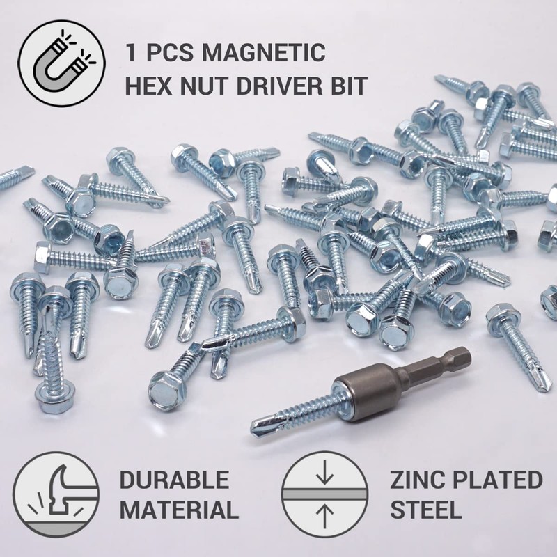 SKIR'CO (Pack of 100) DIN 7504K Galvanised Steel 6.3 x