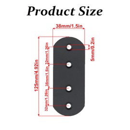 Flat Mounting Plates, 8 Pcs Wooden Furniture Repairing Support Bracket Flat Straight Mending Plates for Cabinet Bed Chair Table (38 x 125mm)