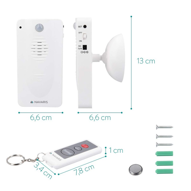 Navaris Doorbell with Motion Sensor Set - Includes Remote Control