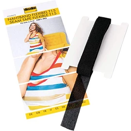 Vlieseline Flexible Seam Tape T15 SB, 100% Polyester, Black, 15 mm x 5 m
