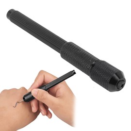 Tattoo Marker, Temporary Piercing Positioning Tool, Tattoo Pen Marker Pen, Professional Aluminium Alloy, Eyebrows, Eyeliner, Lips, Skin, Surgical Markers, (Black)