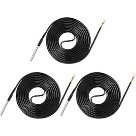 COVVY 3PCS Digital Temperature Sensor Chip, Stainless Steel Probe, Accurate Reading, Measure Temperature -55°C to +125°C for Temp Monitor