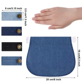 WILLBOND 8 Pieces Maternity Elastic Pant Button Adjustable Waistband Extenders (Assorted Colors)