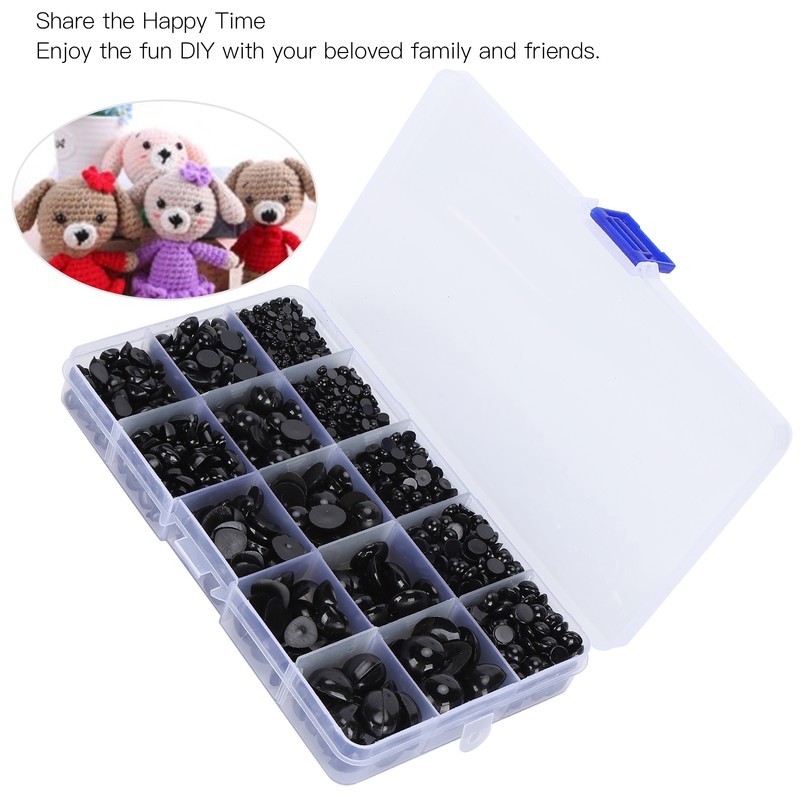 2575Pcs Plastic Eyes and Noses Pack Safety DIY Craft Kit