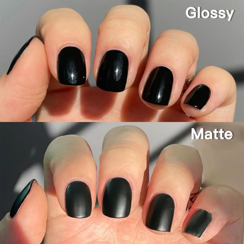 COSMOO Black Quick Dry Nail Polish, Solid Black Air Dry