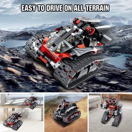 Remote Control Robot Building Kit for Boys 6-12, 3-in-1 STEM Remote & APP Controlled Coding Gear Robot/Tank/RC Car, 419 Pcs Science Learning Educational Building Blocks Toy Set Gift for Kids