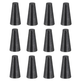 uxcell 12 Pcs Silicone Rubber Tapered Plug, 4.5mm to 8.5mm High-Temperature Solid Rubber Stoppers Silicone Plugs for Hole Plugs, Spraying, Coating, Painting Protection, Black, 16mm