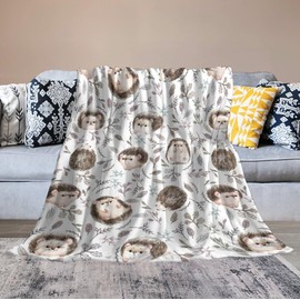 Cute Hedgehog Blanket Super Soft Cozy Throw Blanket, Lightweight Fuzzy Comfy Flannel Blanket Warm Plush Throw Blankets for Couch, Sofa, Bed Travel and Camping Blanket Gifts 60"x50"