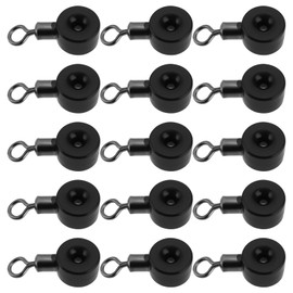 Briny River 50PCS Pulley Swivel 22x10mm Fishing Plastic Fork Hook Separator, Aperture 1.5mm for Sea Fishing Rig Anti-entanglement Design, Black