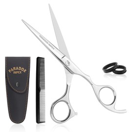 PARADOX IMPEX - Hair Cutting Scissors, 6.5” Japanese Stainless Steel Barber Scissors, Hair Scissors with Razor Edge Blades for Men, Women, Old Age and Kids, (Silver Shine Finish, 6.5 inches)