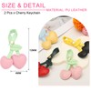 uxcell Cute Cherry Bag Charm for Women, Cherry Leather Keychain