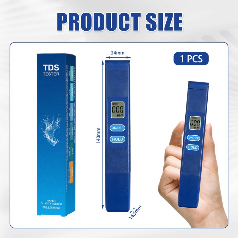 ExcellaElite TDS Meter, TDS Meter Digital Water Tester with 0-9990