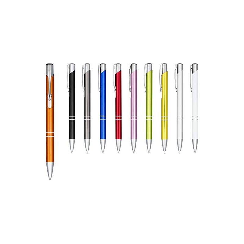 noTrash2003 Set of 10 Retractable Ballpoint Pens Made of Anodised