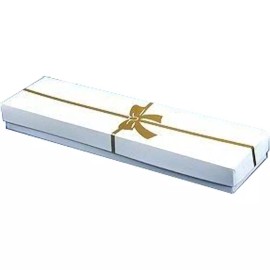 FindingKing 25 Gold Bow White Cotton Boxes Bracelet Gift Display