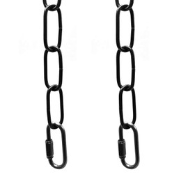 ECUDIS 6 Feet Pendant Light Fixture Chain, Lighting Hanging Chain Extension with Connection Locks, Lighting Chain Replacement for Chandelier, Plants, Fruit Basket (Black)