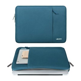 MOSISO Laptop Sleeve Bag Compatible with MacBook Air/Pro, 13-13.3 inch Notebook, Compatible with MacBook Pro 14 inch M3 M2 M1 Chip Pro Max 2024-2021, Polyester Vertical Case with Pocket, Deep Teal