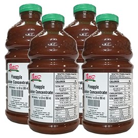 Nature Blessed 100% Pure Pineapple Fruit Juice Concentrate - 4 Quarts (4/32 fl pz bottles), Perfect for Home Brewers, Vintners, Cider, Smoothies
