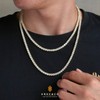 KRKC&CO Tennis Chain for Men, 14K Gold/White Gold Plated Mens