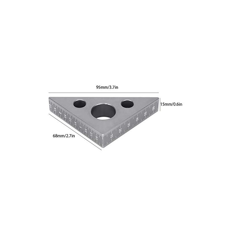 ASHATA Regla Triangular De AleacióN De Aluminio De 45 Grados,