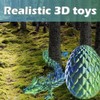 3D Printed Dragon Egg with Movable Dragon Inside – Easter