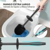cepillo para polvo de inodoro con mango extra largo, cerdas