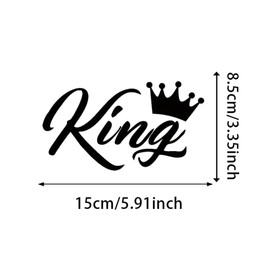 2PCS Crown King Vinyl Decals 5.91"x3.35" Stickers for Car Bumper, Motorcycles, Window, Laptop, Toolbox- Regal Majesty Design | #AZ65 (Black)