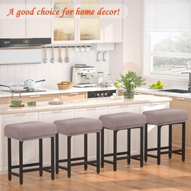 Levoberg Bar Stool Cover Rectangle Stretch Counter Height Barstool Slipcovers Rectangular Vanity Stool Cover Kitchen Counter Saddle Seat Cover for Wooden Metal Bench Set of 2 Taupe