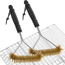 Colorich Pack of 2 Brass Grill Brush, Brass Brush, Grill Cast Iron, Brass Grill Brush, Grill Cleaning Brush, Grill Accessories for Grill Grate, Gas Grill, Charcoal Grill, Cast Iron Grill