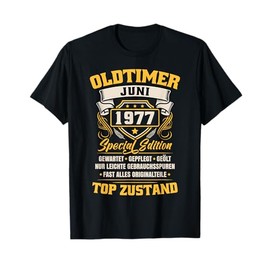 Oldtimer Fertigung June 1977 Funny Birthday Gift T-Shirt