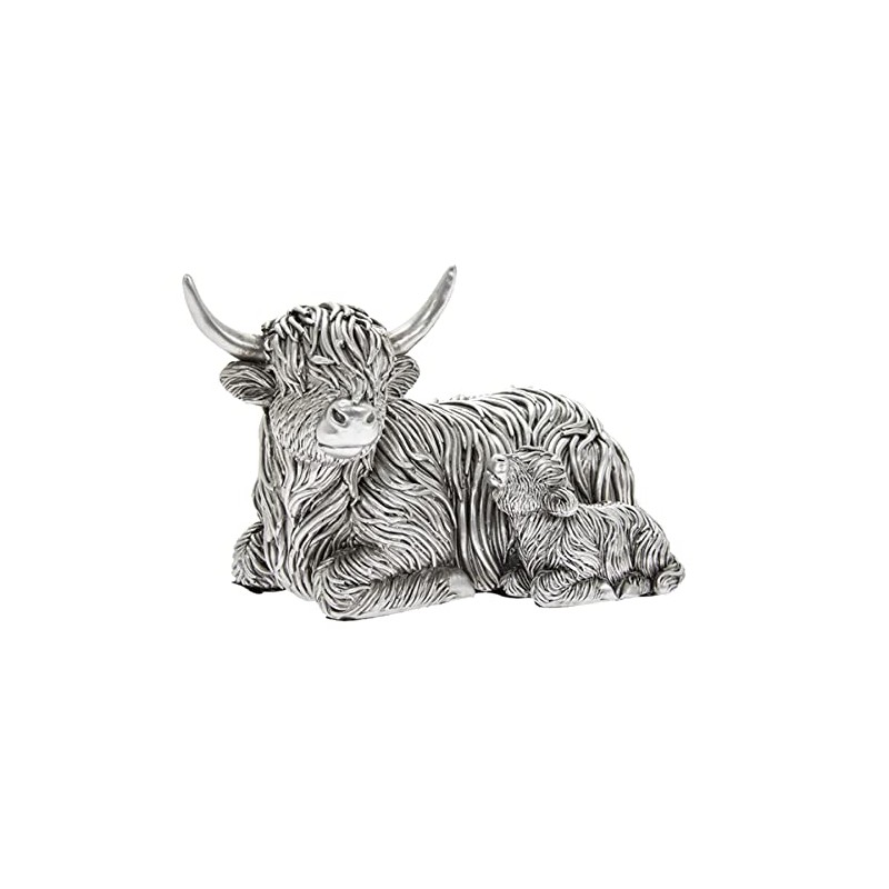 Widdle Gifts Ltd Reflections Silver Resign Animal Ornament - Highland