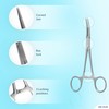 DEXSUR Precision Kelly Hemostat Forceps Locking Tweezers Clamp, Silver, 6.25