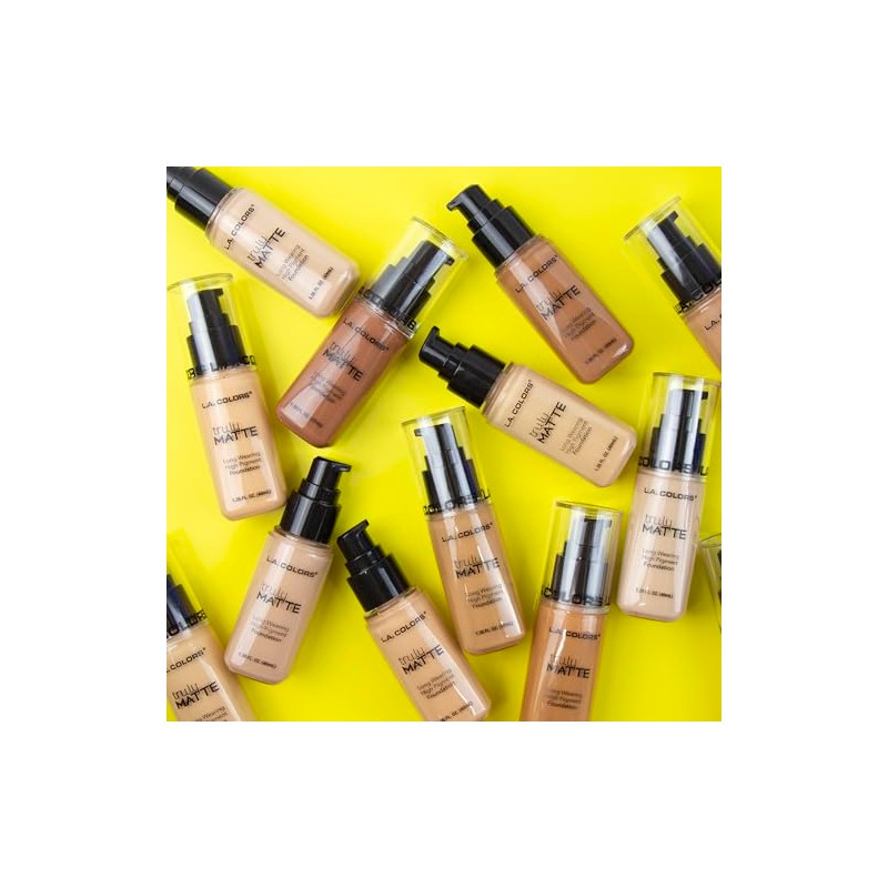 L.A. COLORS Truly Matte, Maquillaje líquido, Color Medium Beige, Tono