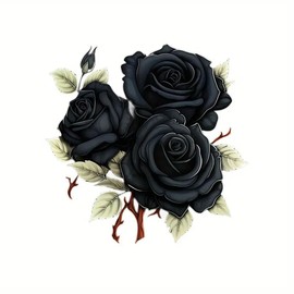 Romantic Black Rose Iron On Transfers for T-Shirts Rub on Transfers Stickers Vinyl Ready to Press Stickers Iron on Decals for T-Shirts Clothing Hoodie DIY Crafts