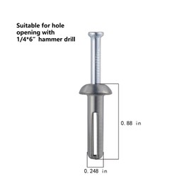 Wensilon 1/4x3/4"Hammer Drive Nail in Anchor (50 per Box) Cement hammering Anchors