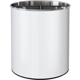 Cooler Kitchen White Rotating Extra Large Stainless Steel Utensil Holder Caddy with Sturdy No-Tip Weighted Base, Removable Divider, and Gripped Insert - Dishwasher Safe Metal Cooking Utensil Holder