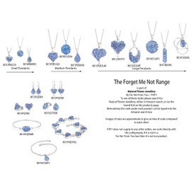 Sterling Silver Heart Drop Earrings Made With Real Forget Me Nots