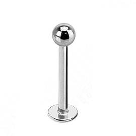 PiercedOff Titanium Labret with Externally Threaded Ball - Thickness 16GA (1.2mm) / Length 6mm / Ball Size 3mm