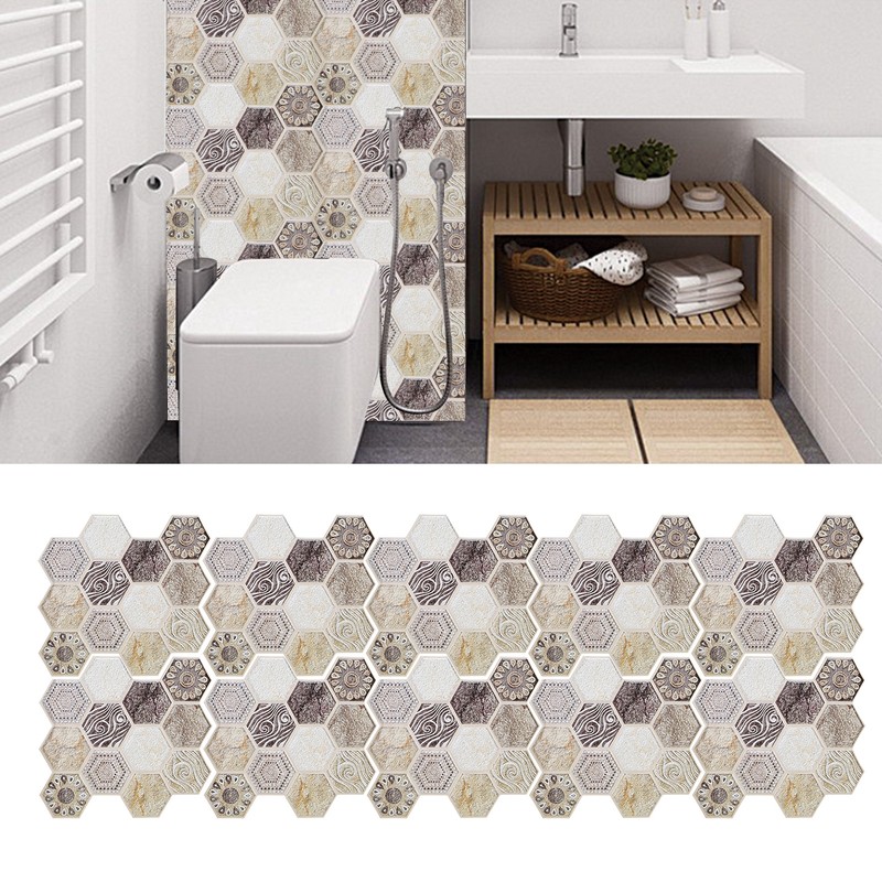 10Pcs Self Adhesive Sticker Background PVC Wall Decal Tile Sticker