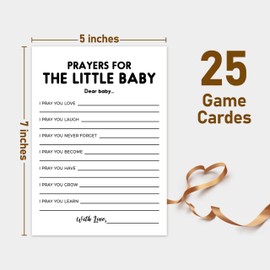 Rustic Minimalist Theme Gender Neutral Cards Baby Shower Games - 25 Prayers for The Little Baby Games - Gender Reveal & Baby Announcement Party Supplies-(B15)