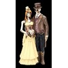 Gothic Skeleton Bride and Groom Figurine - Steampunk - I