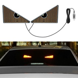 Dargoose Devil Eyes Light for Cars Windshield Truck Window LED Car Sign Yellow Cool Flicker Accessories USB Port Triangle Decoration for Driver