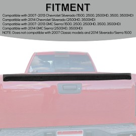 ECOTRIC Tailgate Cap Top Protector Molding Spoiler Cover Compatible with 2007-2013 Chevy GMC Silverado Sierra 1500 2007-2014 2500 3500 Replacement for 25844299 GM1904104