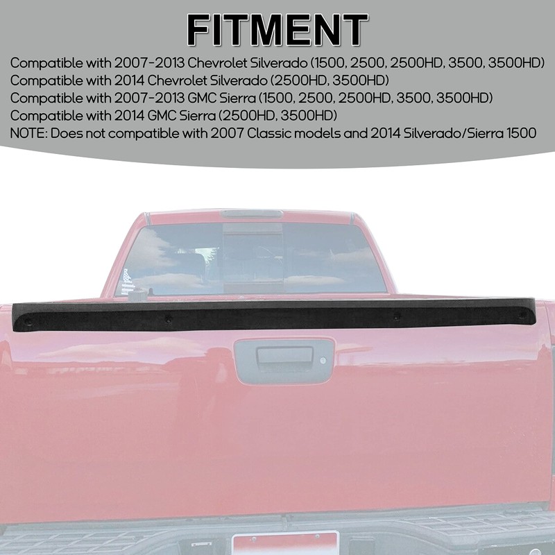 ECOTRIC Tailgate Cap Top Protector Molding Spoiler Cover Compatible with
