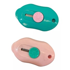 KFMX Set De 4 Mini Cutters Retraible Navaja Oficina Estudiante