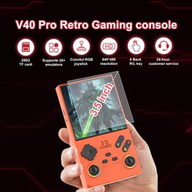 RegiisJoy V40 Pro Handheld Game Console, 35000 Games 3.5 inch IPS Screen Retro Arcade Console, 256G 3800mAh Mini Portable Pocket Video Console Gift for Adults