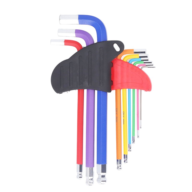 9 Pcs Hex Wrench Set Color Coded Non Slip CR