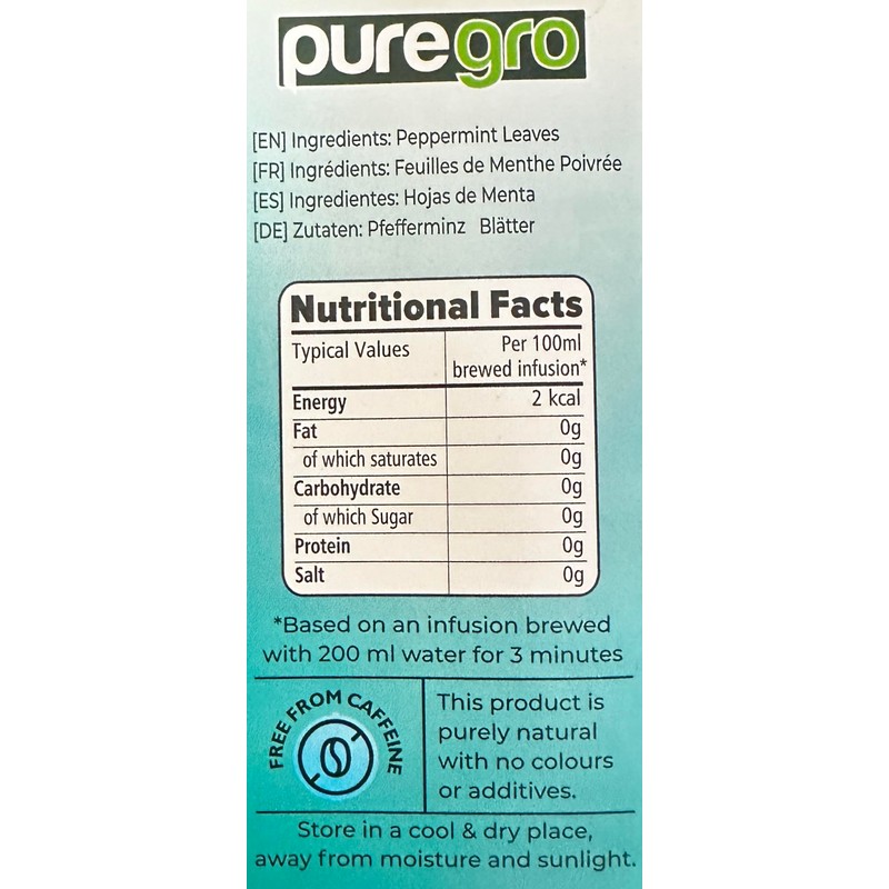 Puregro Peppermint Tea 40g (20 TEA BAG) | 100% Pure