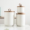 Kendiis Canister Sets for Kitchen, White Ceramic Kitchen Canisters for